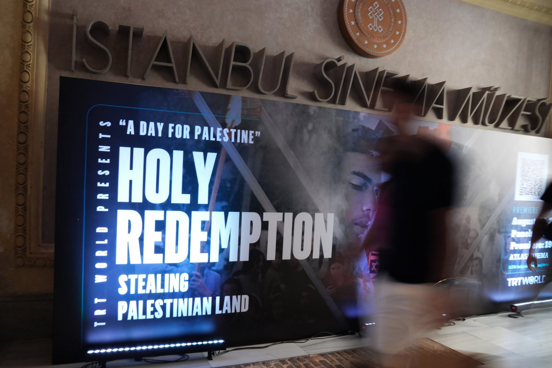 The panel was held before the screening of the documentary "Holy Redemption," filmed by TRT World teams in the occupied Palestinian territories and depicting the atrocities committed by Jewish settlers against Palestinians i