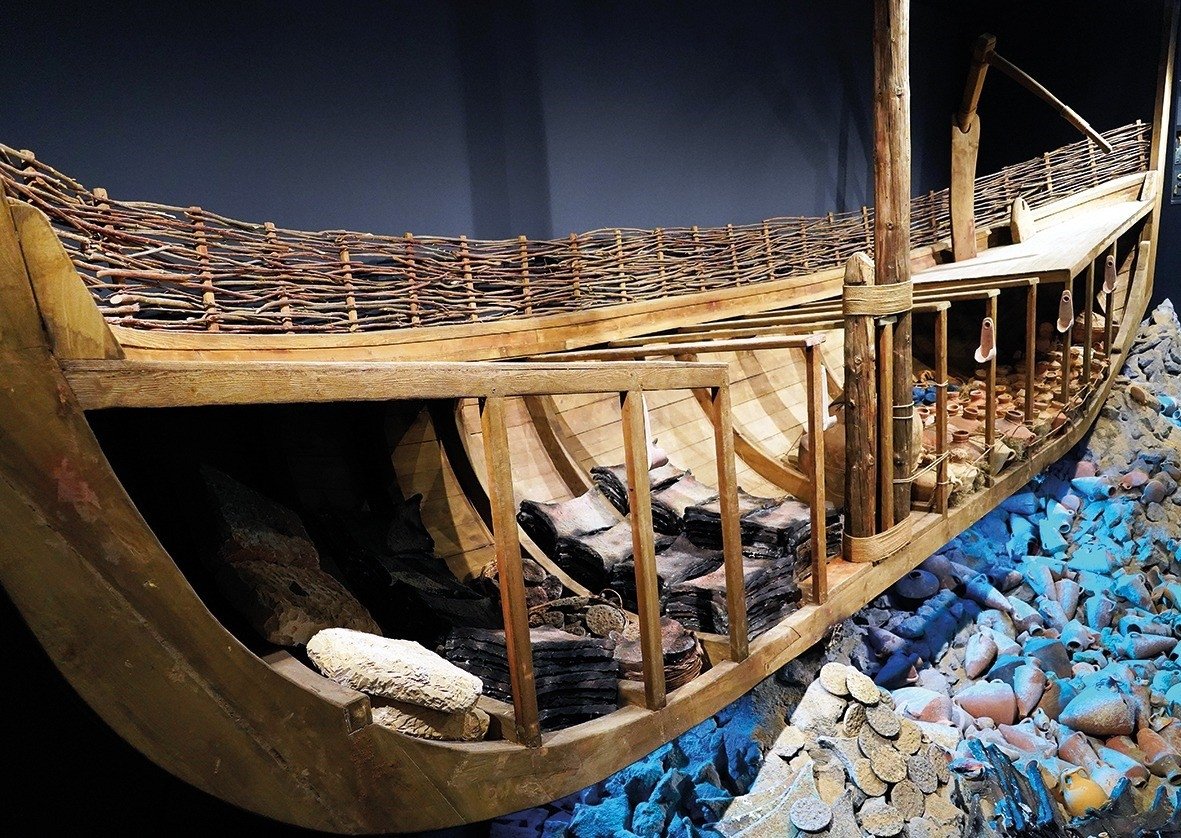 Artifacts are displayed at the Bodrum Museum of Underwater Archaeology in Bodrum, Muğla, southwestern Türkiye, Nov. 20, 2024. (DHA Photo)