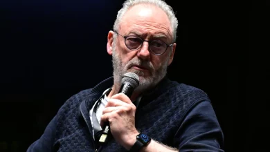 Liam Cunningham speaks at the 15th TRT International Documentary Awards, addressing global crises and denouncing Western narratives on Palestine