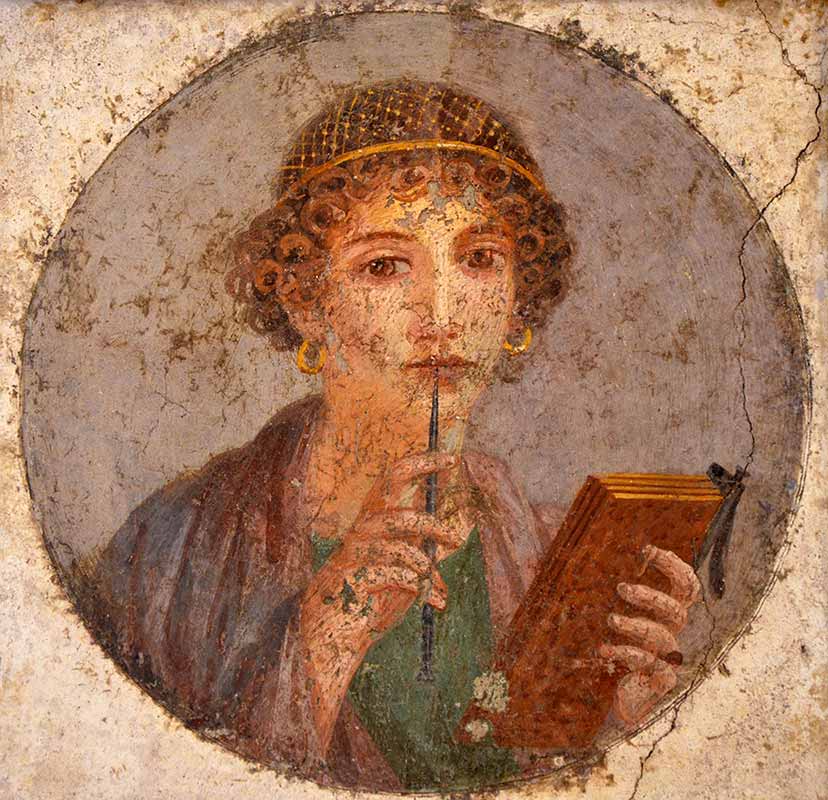 Fresco from Pompeii believed to be Sosipatra, one of ancient Greece’s Neoplatonist female philosophers